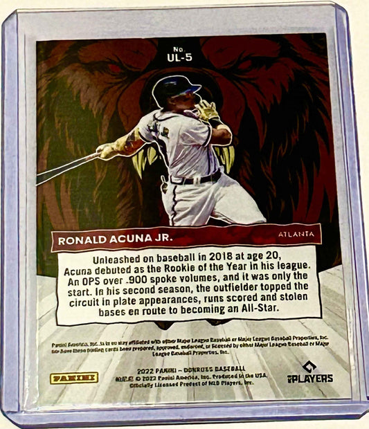 2022 Donruss Unleashed #UL‑5 Ronald Acuña Jr. Vector Insert Card – Atlanta Braves