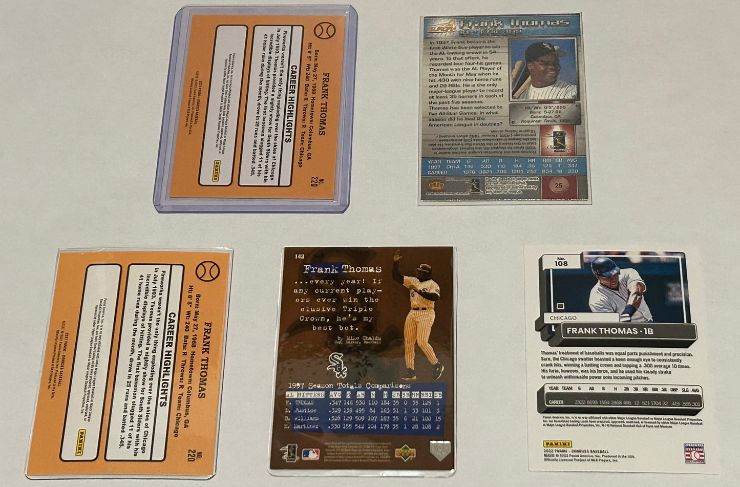 Frank Thomas 5 Card lot
