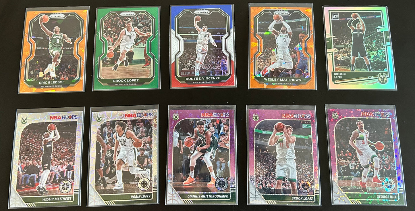 Milwaukee Bucks Parallel 10 Card Lot#1