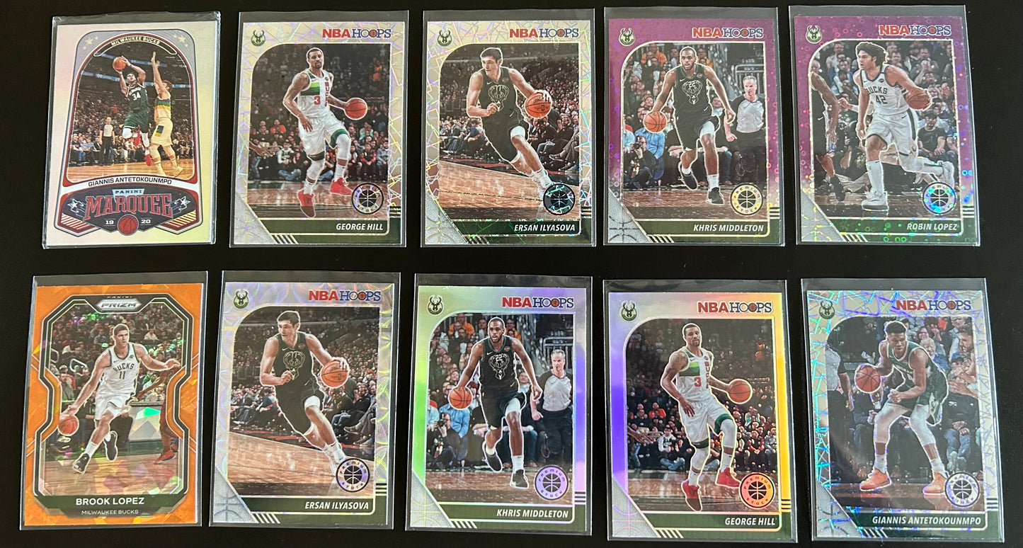 Milwaukee Bucks Parallel 10 Card Lot#2