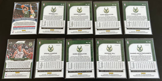 Milwaukee Bucks Parallel 10 Card Lot#2