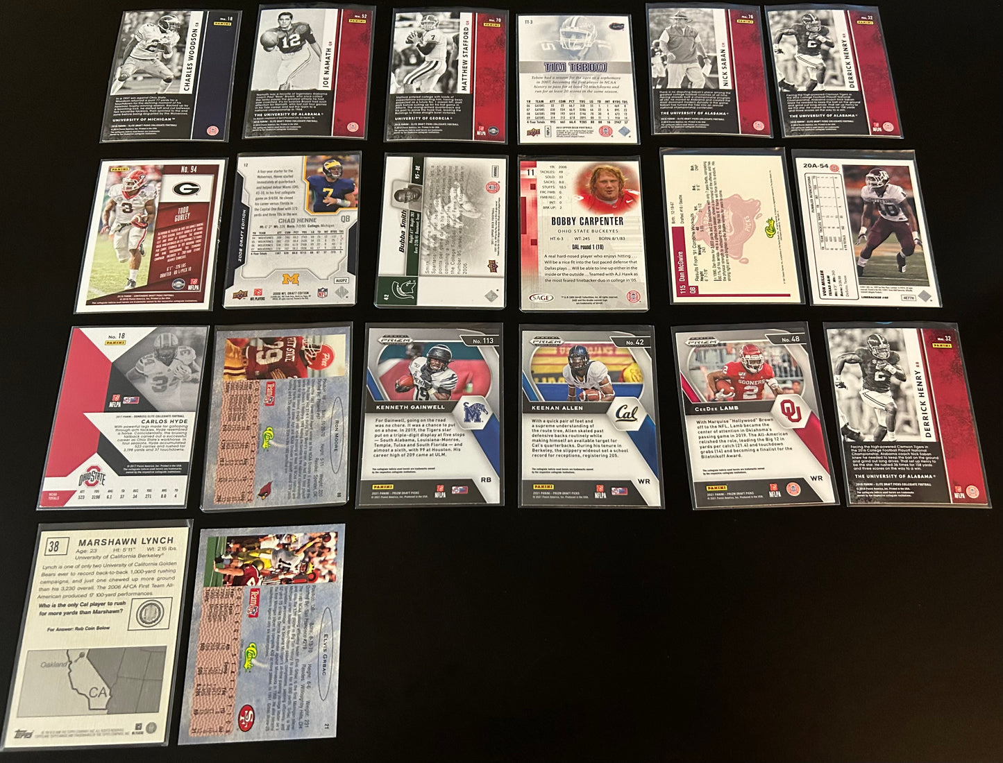 College Football $5 20 Card lot #2