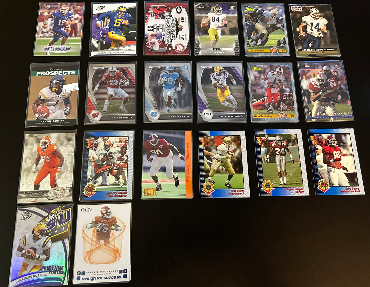 College Football $3.50 20 Card lot #3