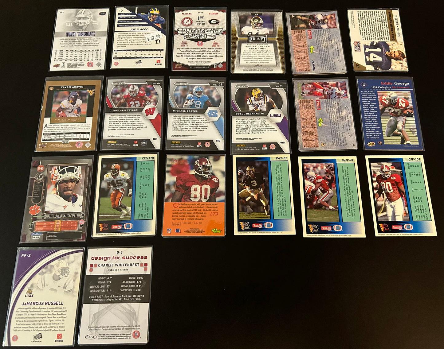College Football $3.50 20 Card lot #3