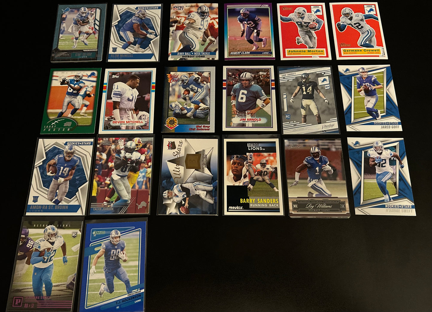 NFL Detroit Lions $3.50 20 Card Lot #2