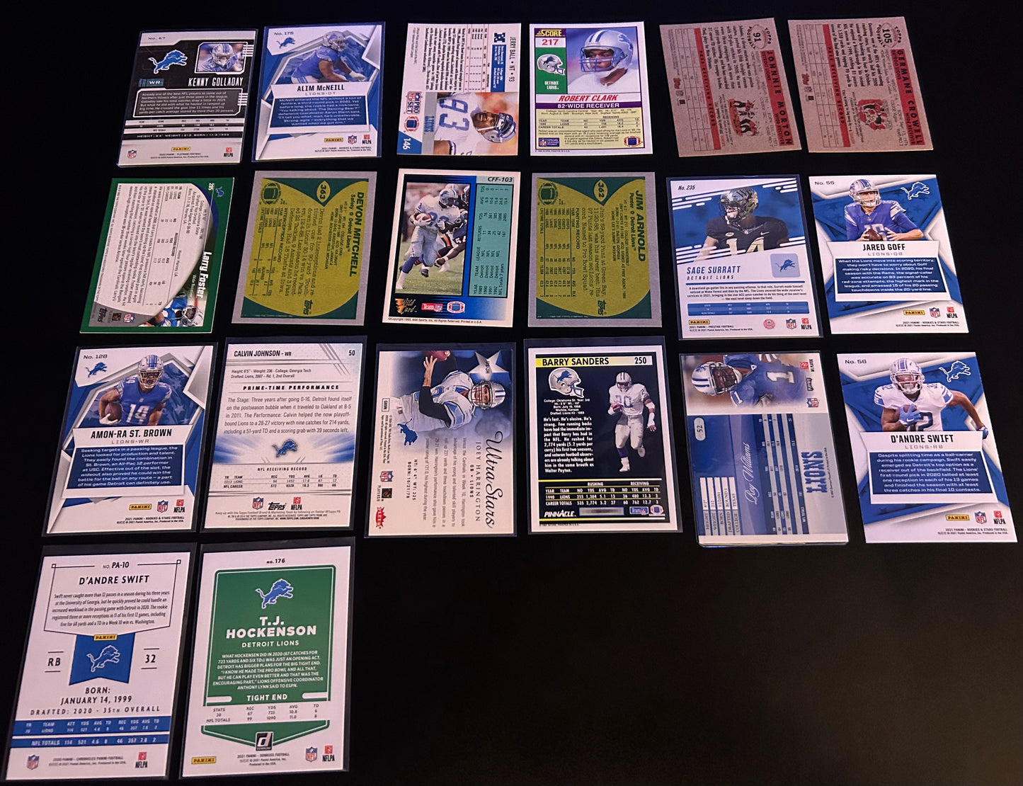 NFL Detroit Lions $3.50 20 Card Lot #2