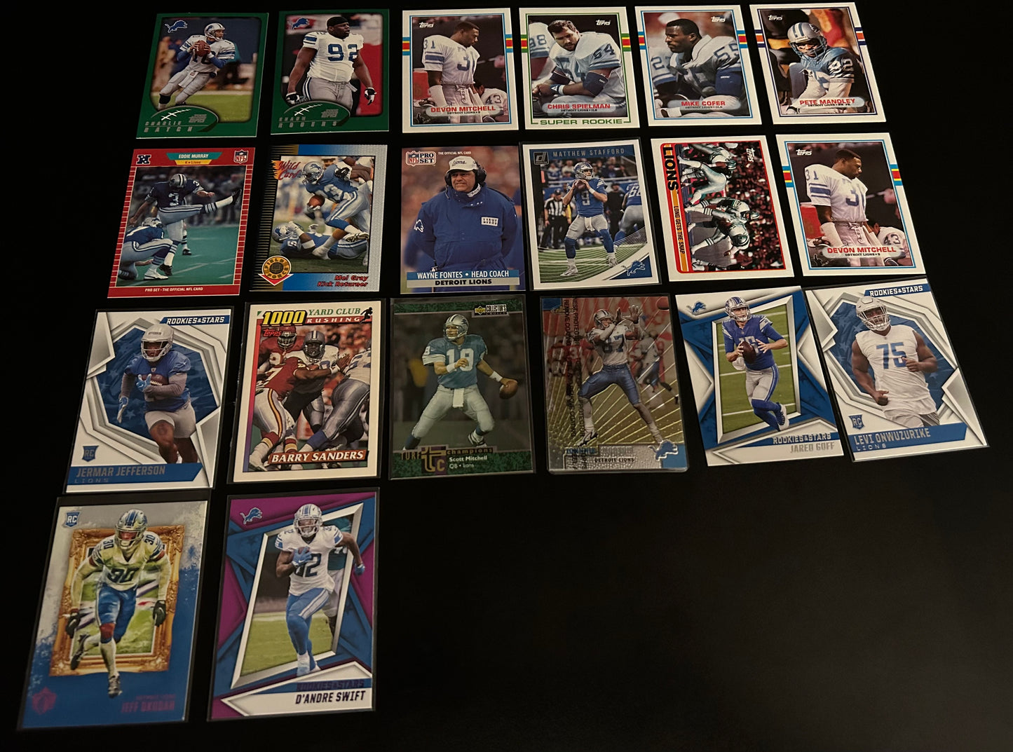 NFL Detroit Lions $3.50 20 Card Lot #3
