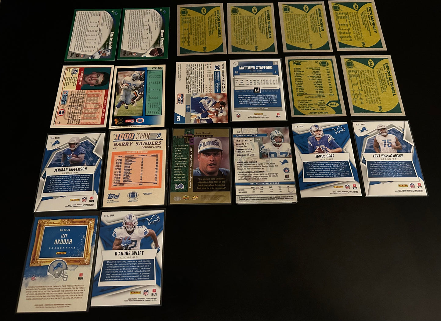 NFL Detroit Lions $3.50 20 Card Lot #3