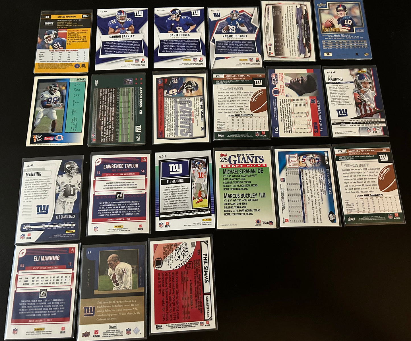 NFL New York Giants $5 20 Card Lot #2