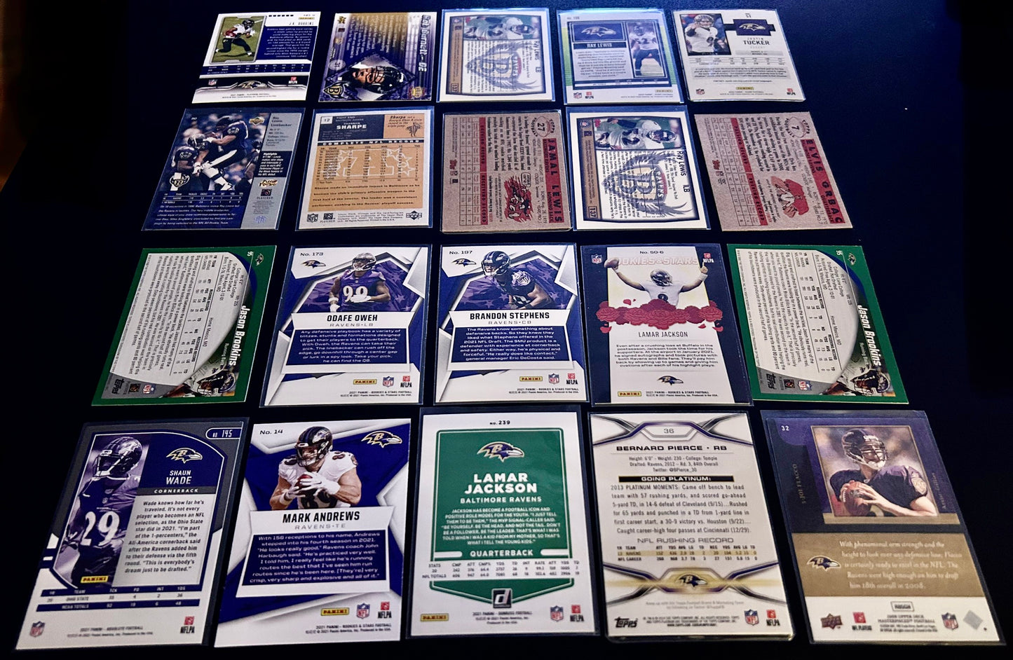 NFL Baltimore Ravens $5 20 Card Lot #1