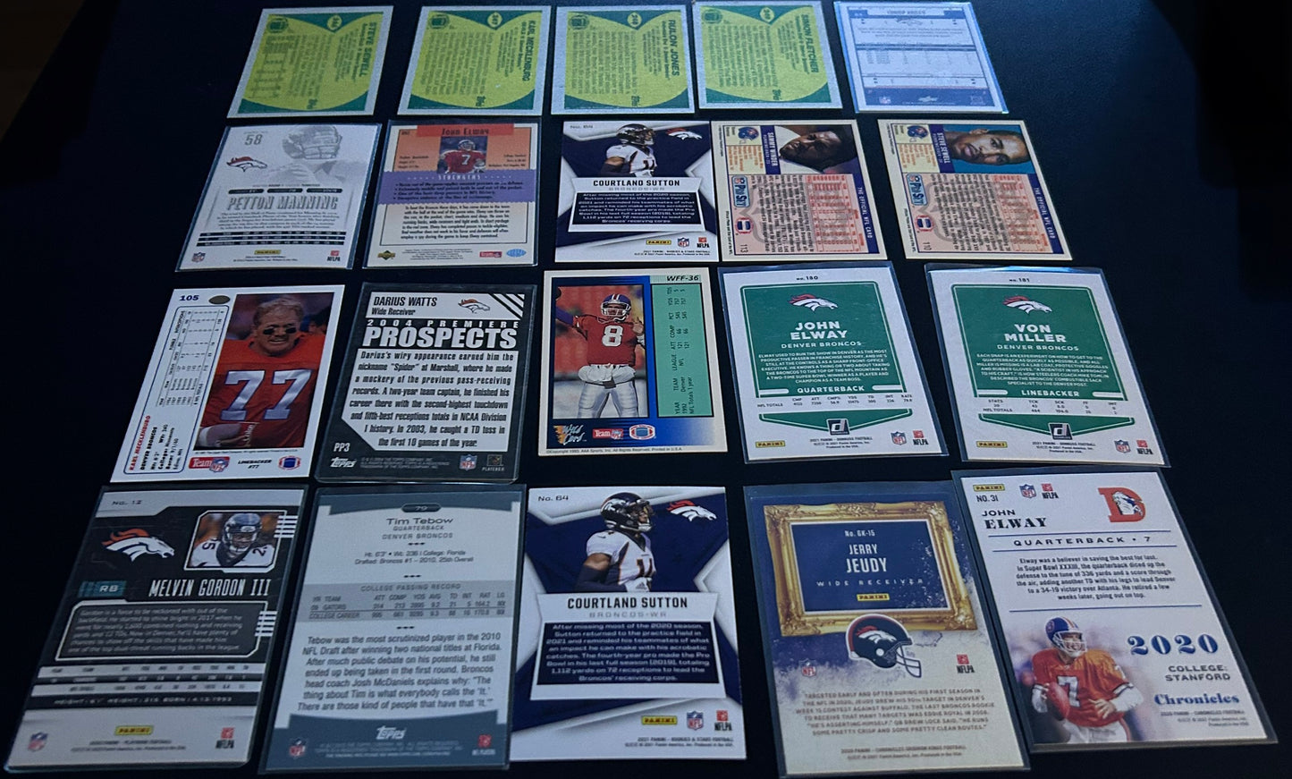 NFL Denver Broncos $5 20 Card Lot #1