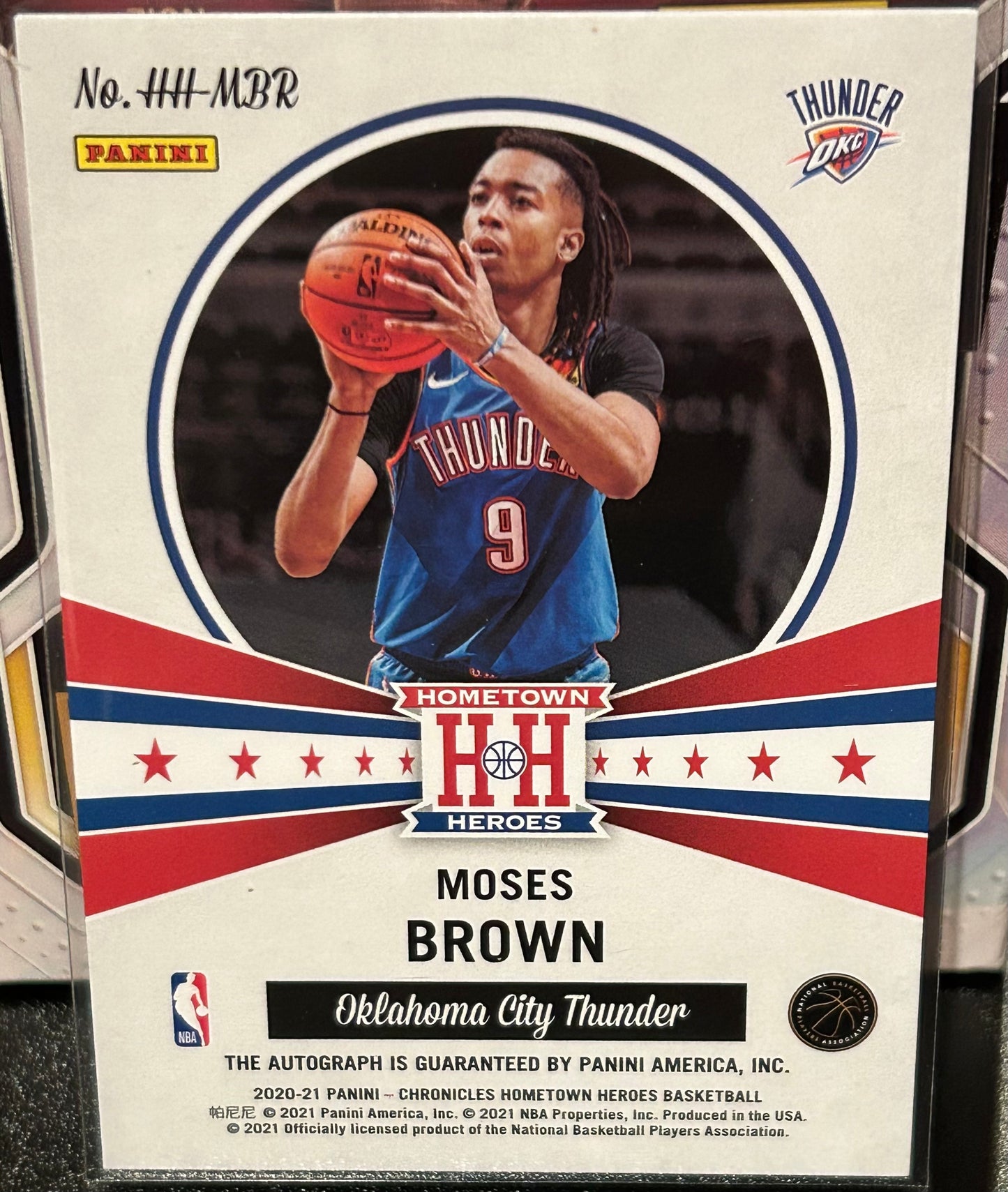 2020 Panini Chronicles Hometown Heros Moses Brown Red Autograph Card