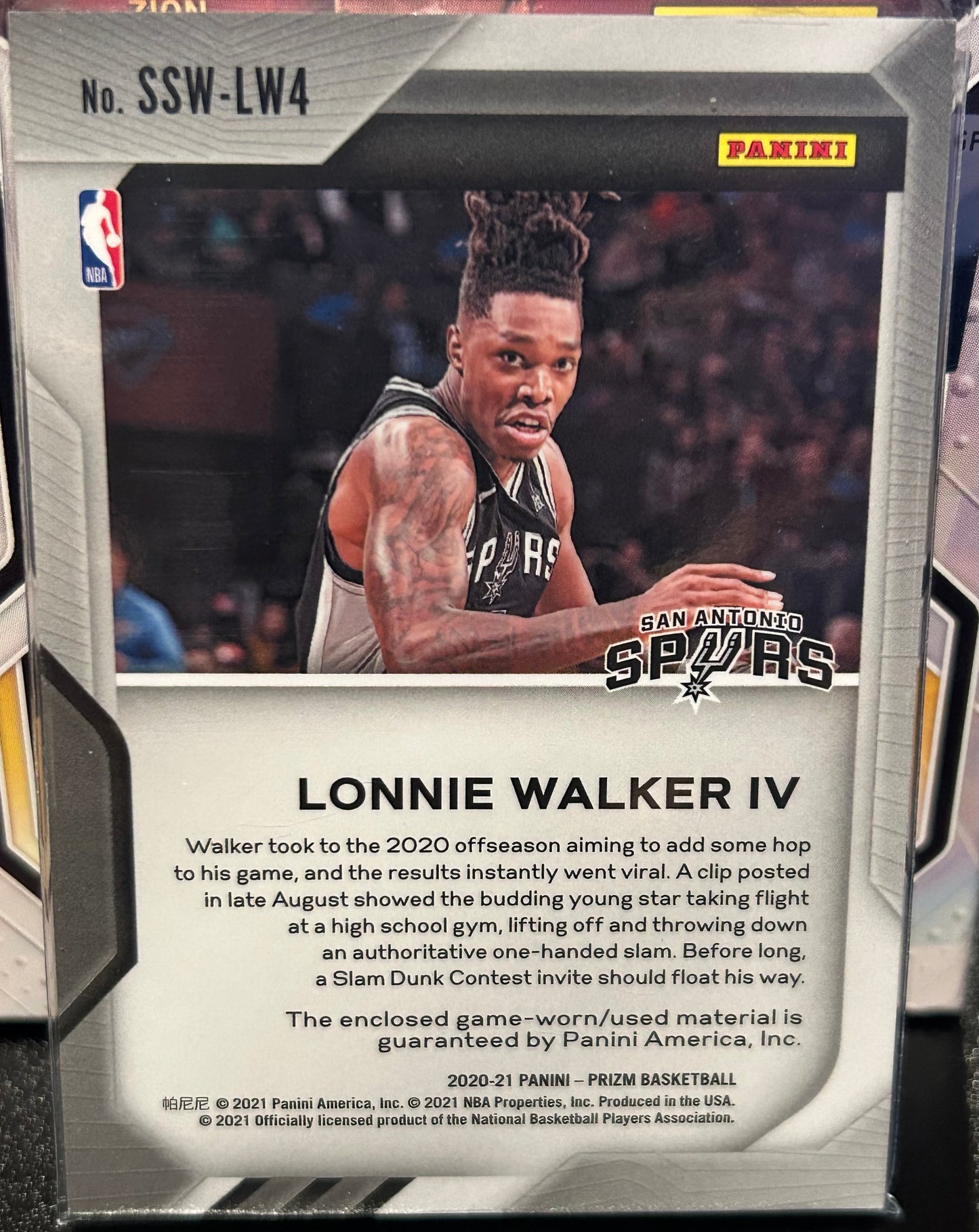 2020-2021 Lonnie Walker IV Jersey Patch Card