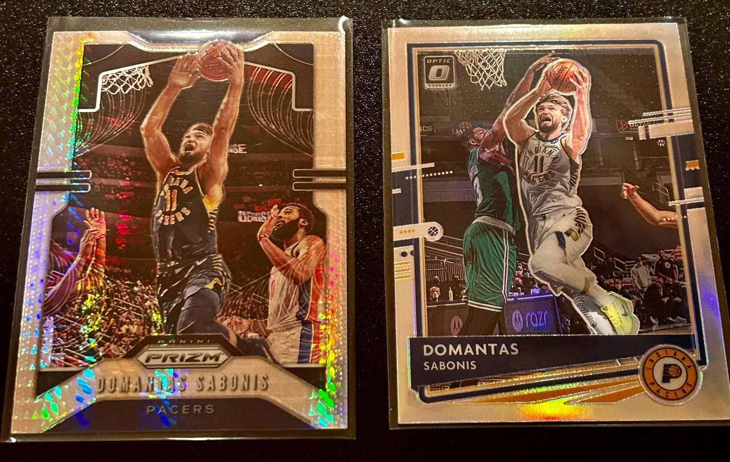 2019-2020 Panini Indiana pacers Domantas Sabonis Hyper Prizm and Silver Prizm Parallel Cards