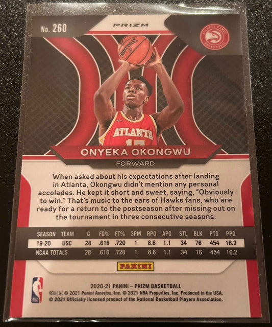 2019 Onyeka Okongwu Orange Cracked Ice Prizm Panini Prizm Basketball Parallel Card