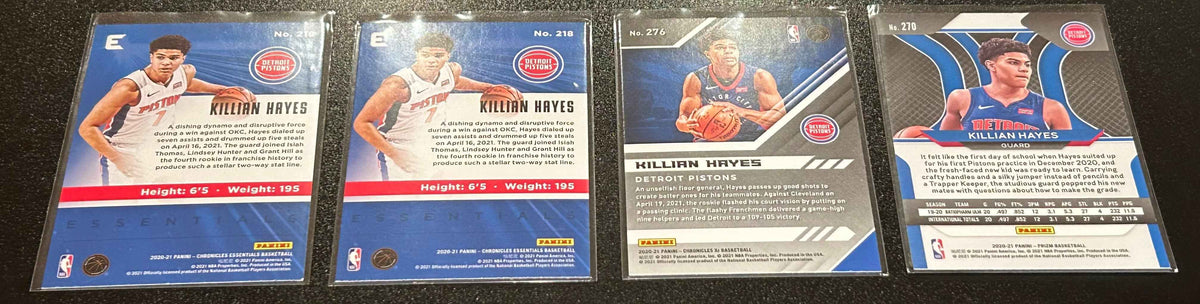 Detroit Pistons Killian Hayes Four Card Panini Set with Rookie Cards
