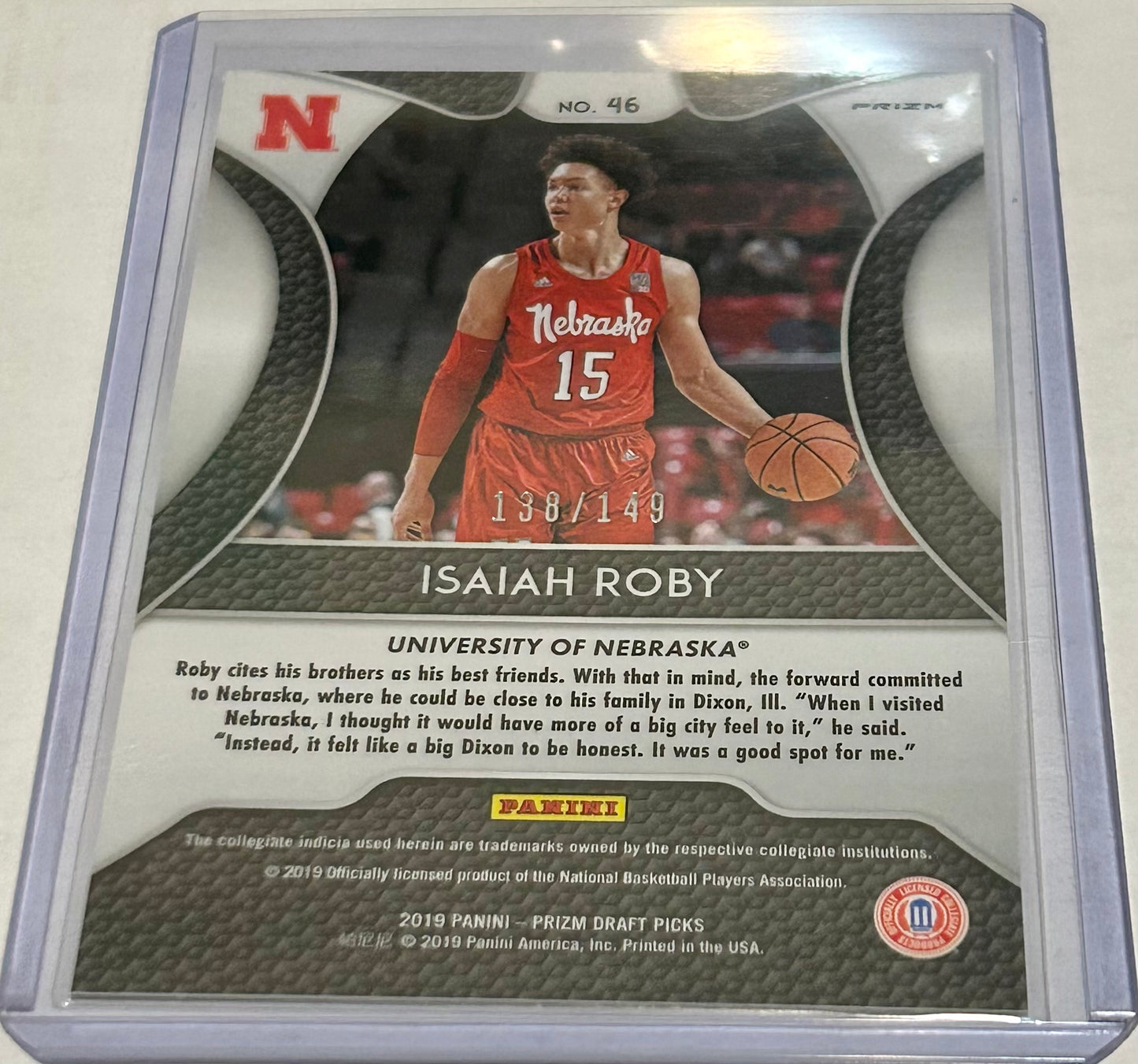 2019 Prizm Draft Picks Numbered Isaiah Roby