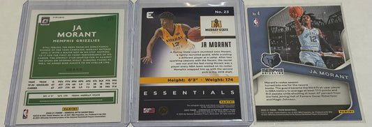 Ja Morant Panini Three Card Lot Including Two Parallels