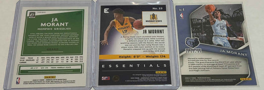 Ja Morant Panini Three Card Lot Including Two Parallels