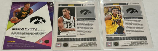 2022 Panini Keegan Murray Three card lot with Black Parallel and Rated Rookie Card