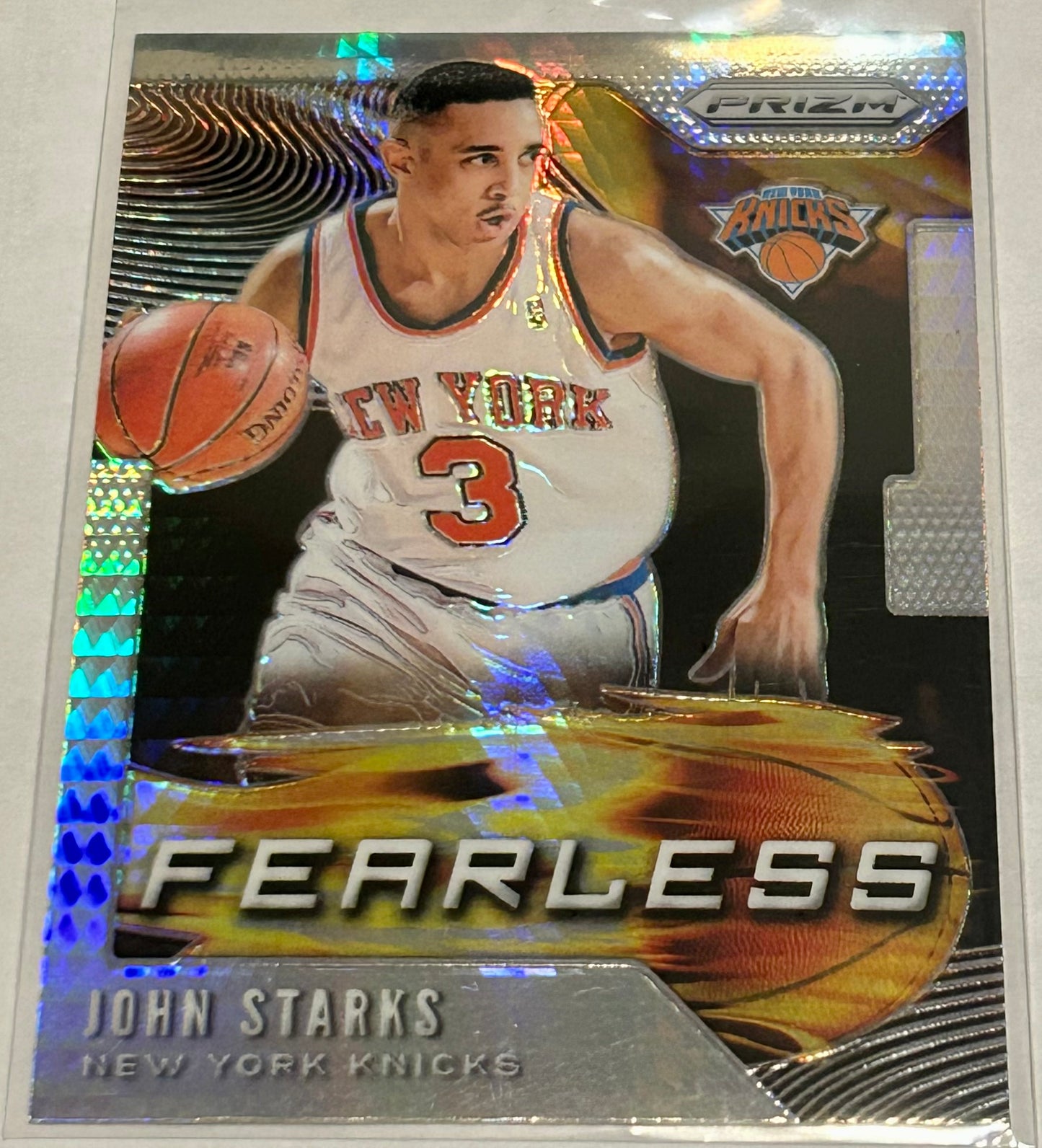 2019-2020 Panini Prizm New York Knicks John Starks Fearless Hyper Prizm Parallel Card