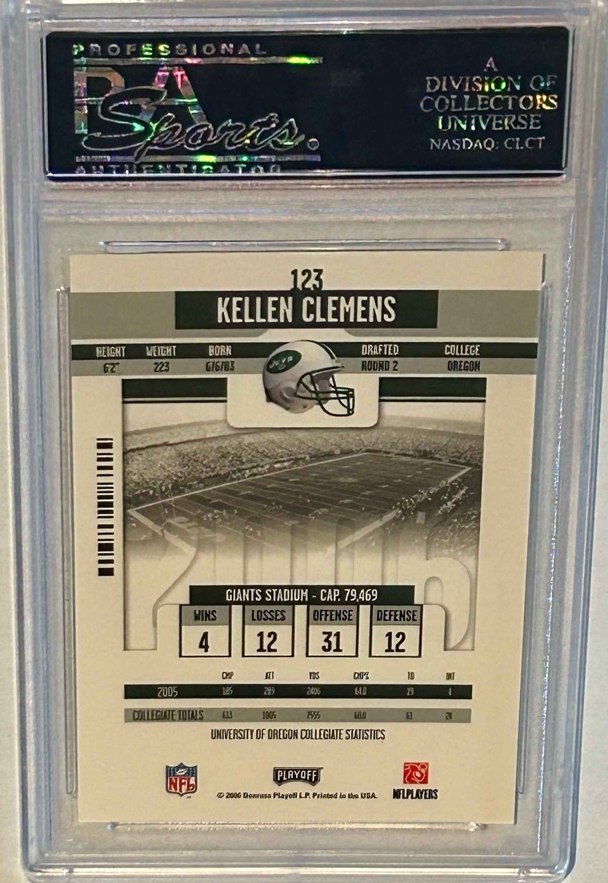 2006 Playoff Contenders Kellen Clemens #123 Ticket Auto Autograph RC PSA 9 Mint