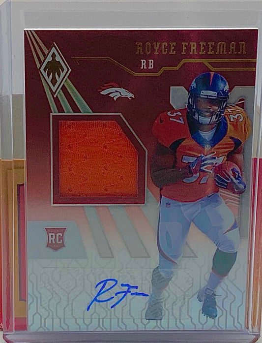 2018 Phoenix Football Royce Freeman Jersey Card, Numbered and Autographed