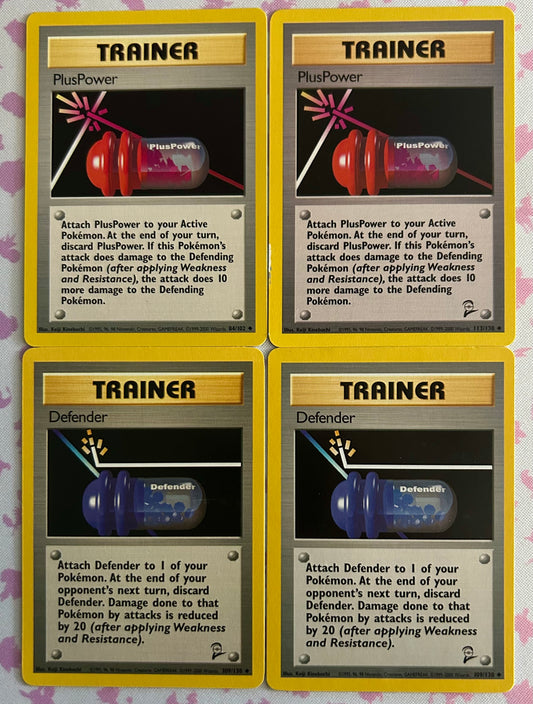 4 Pokémon Card Lot. PlusPower and Defender.