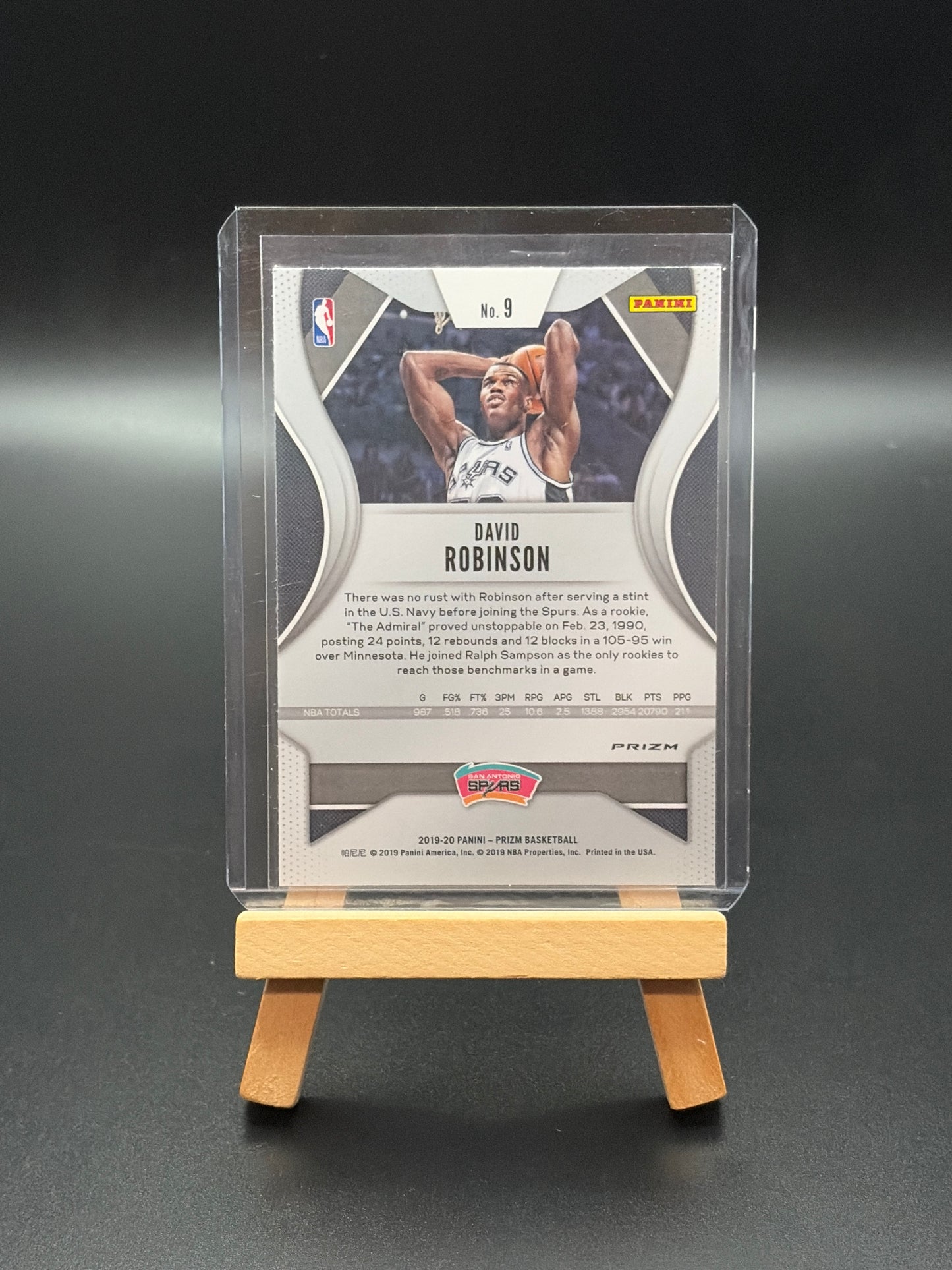 2019-2020 Panini Prizm San Antonio Spurs David Robinson Hyper Prizm Parallel Card