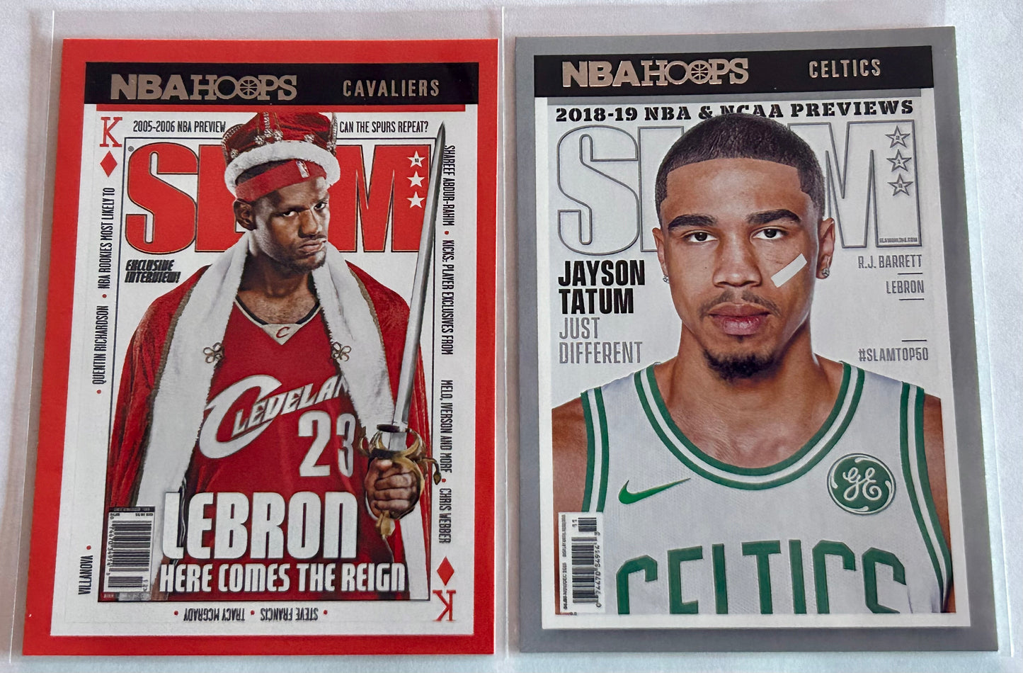 2021-2022 Panini Hoops Basketball Slam Lebron James and Jayson Tatum