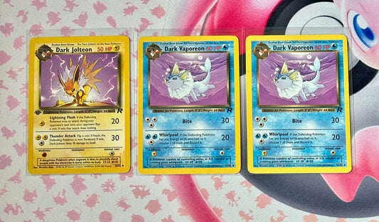 Dark Jolteon - Team Rocket (TR) and Two Dark Vaporeon - Team Rocket (TR)