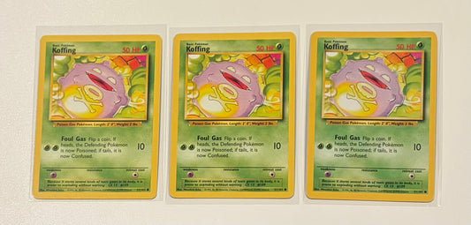 Koffing- Base Set (BS) Common 3 card lot LP (Read Description)