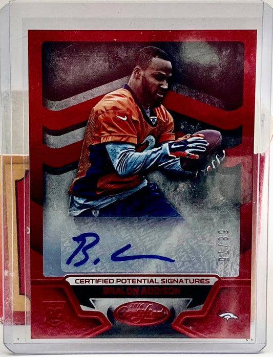 Bralon Addison Autographed and Numbered.