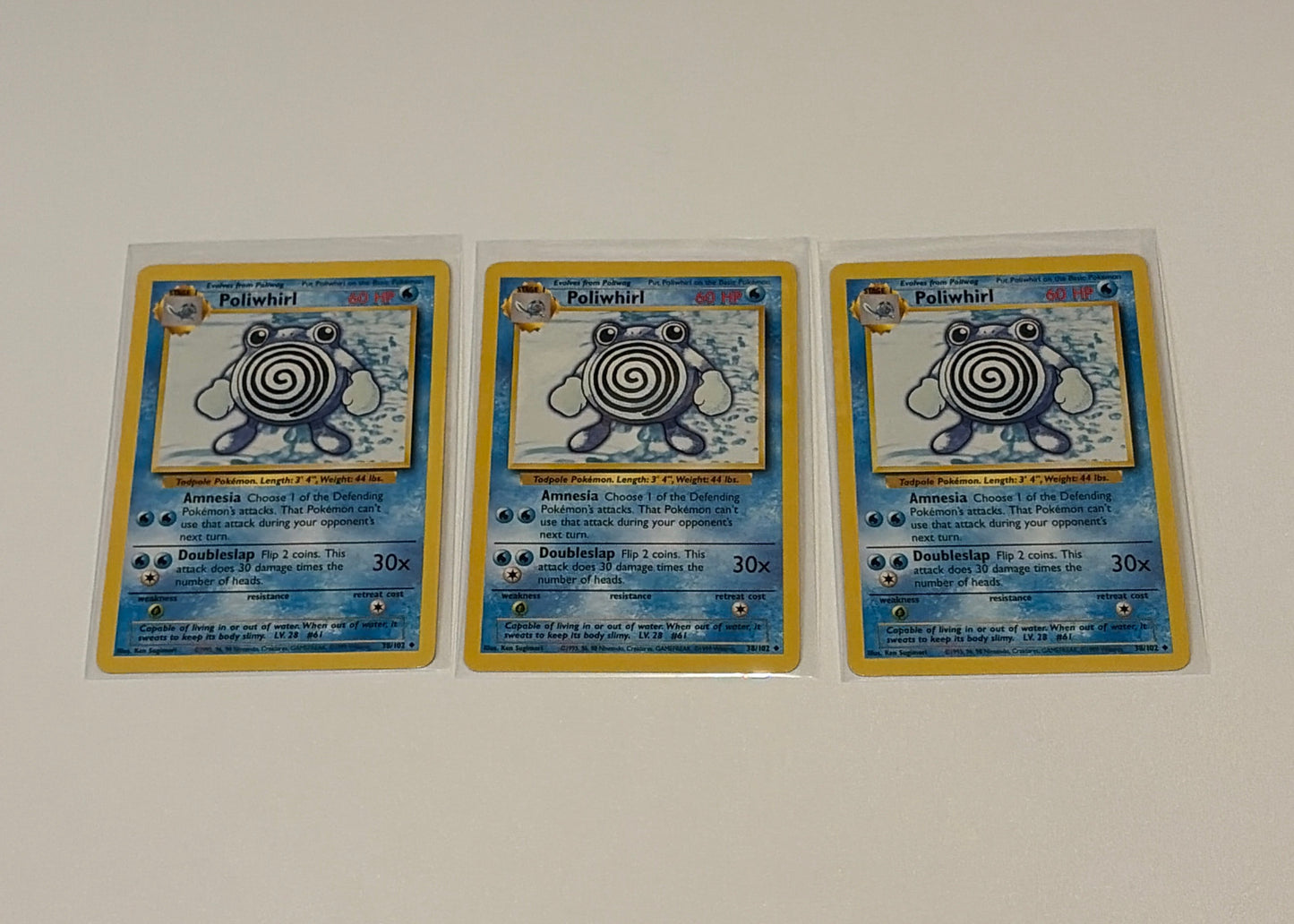 Poliwhirl - Base Set (BS) UnCommon 3 card lot