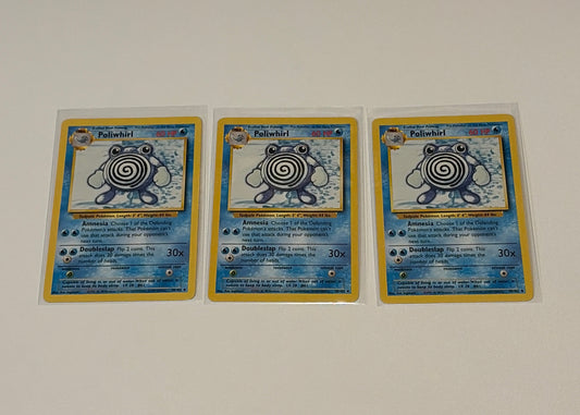 Poliwhirl - Base Set (BS) UnCommon 3 card lot