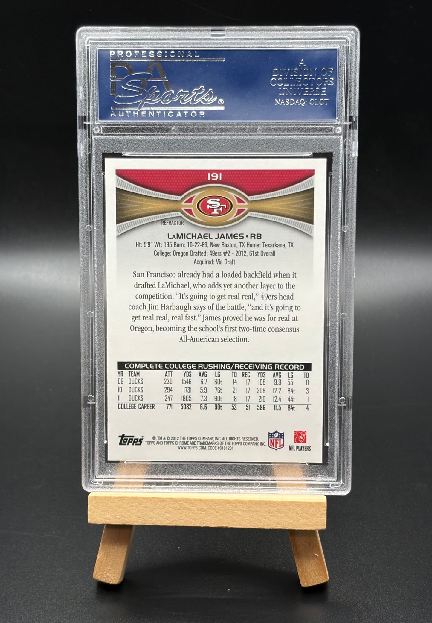 2012 Topps Chrome Parallel LaMicheal James RC PSA Cetified Autograph