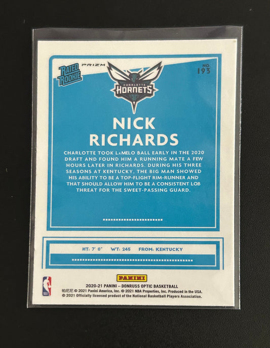 2020-21 Donruss Optic Nick Richards Rated Rookie – Purple Parallel