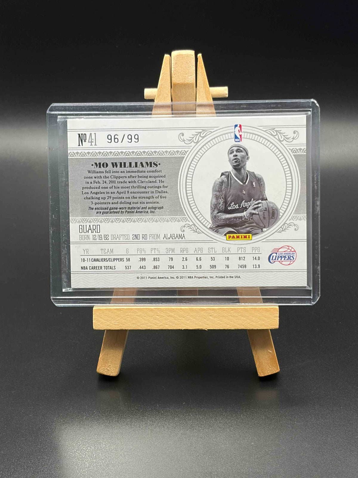 2011 Mo Williams Los Angeles Clippers Auto and Jersey Patch /99