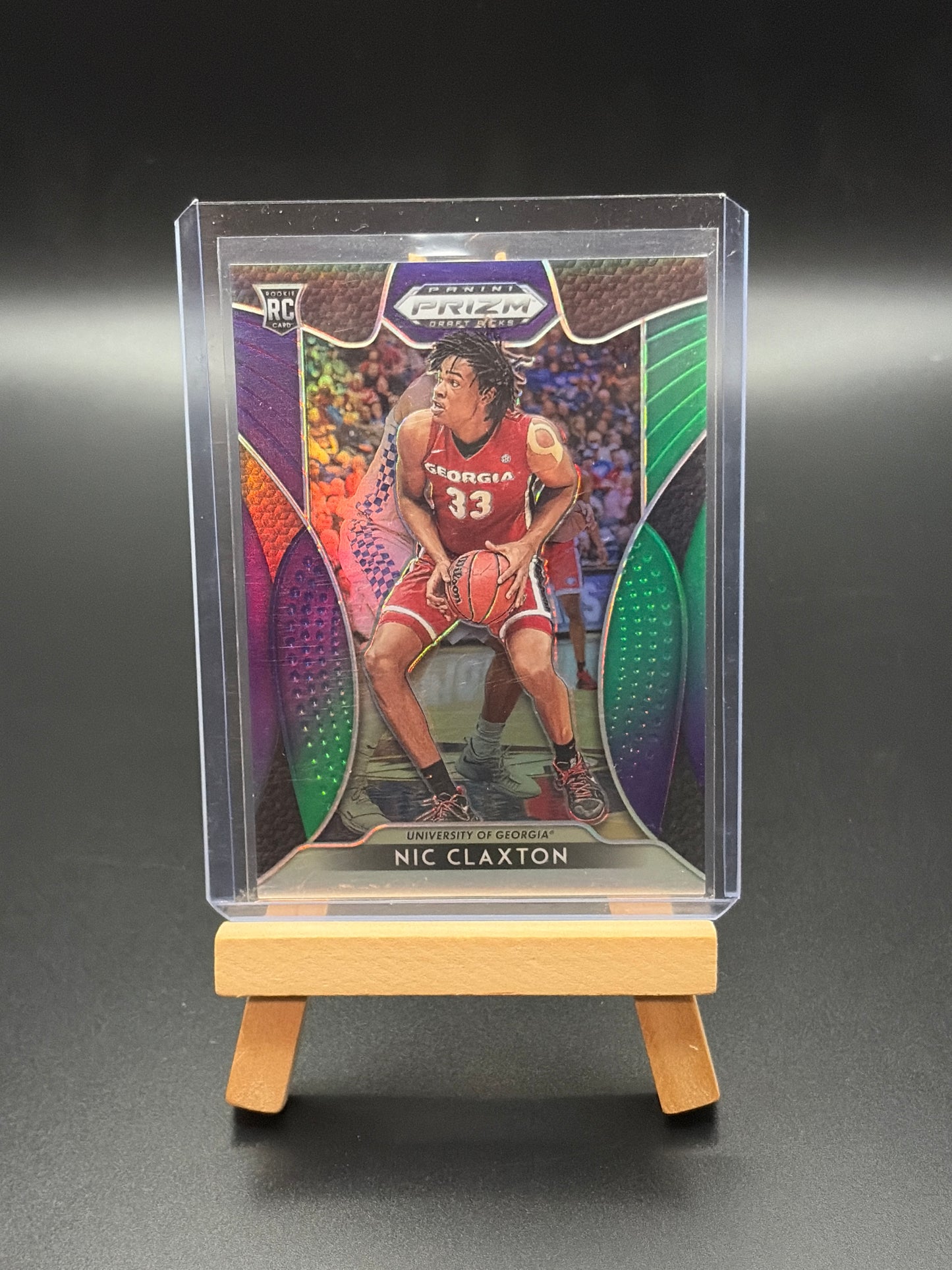 2019 Panini Draft Picks Nic Claxton Purple & Green Prizm Numbered Parallel Card