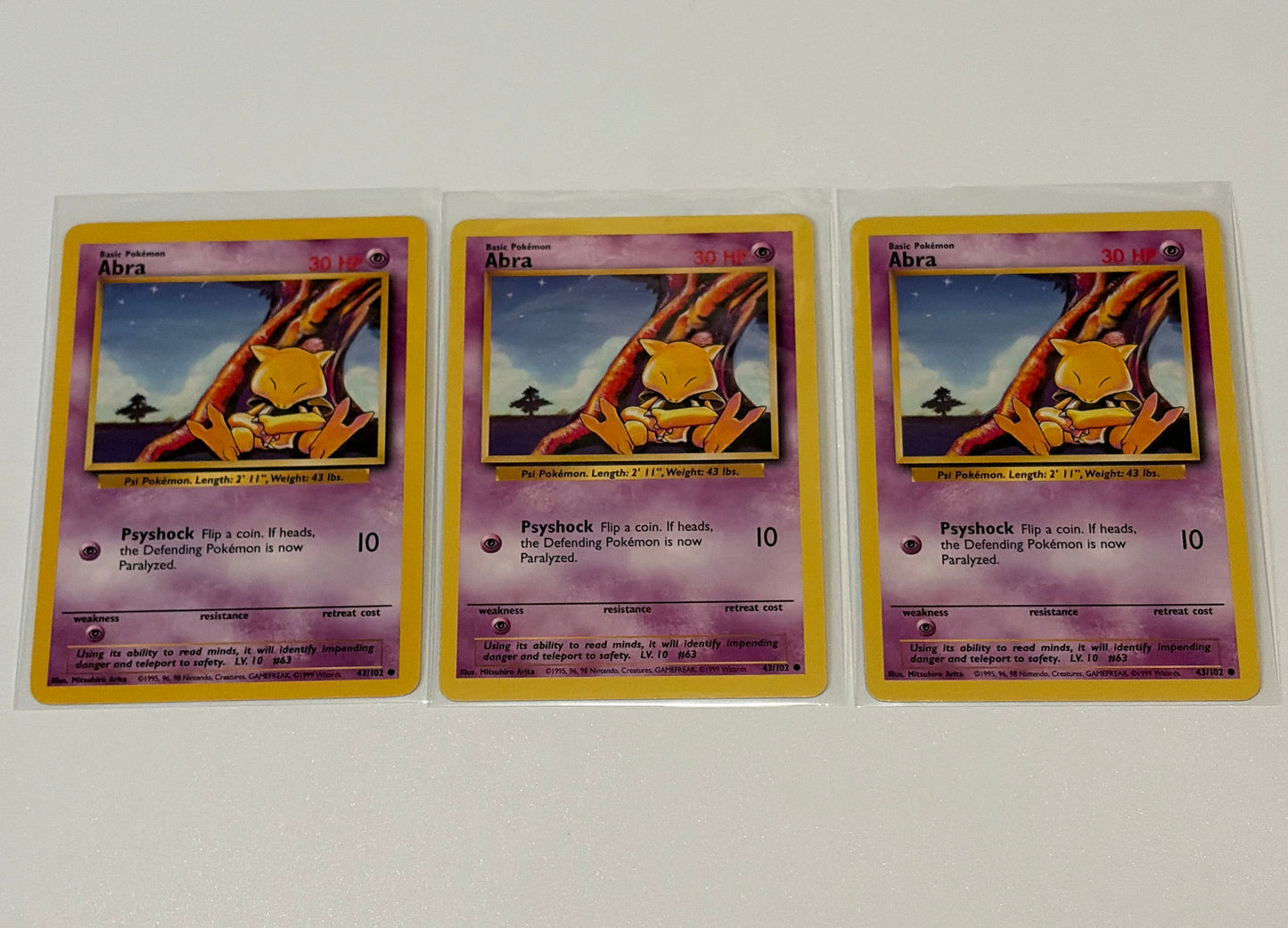 Abra - Base Set (BS) Common 3 card lot