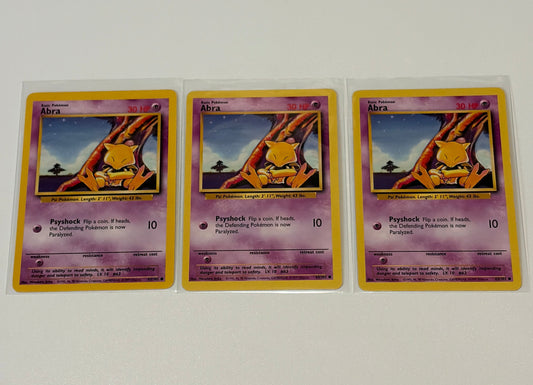 Abra - Base Set (BS) Common 3 card lot