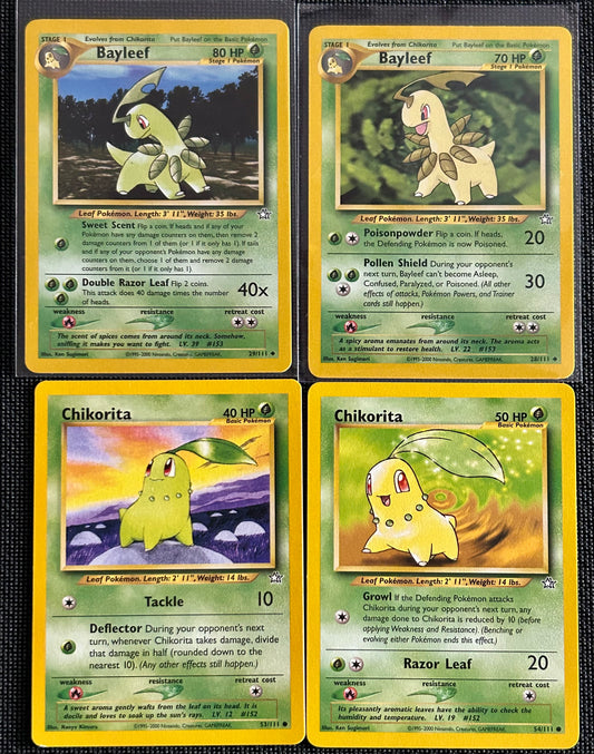 4 Card Chikorita evolution lot