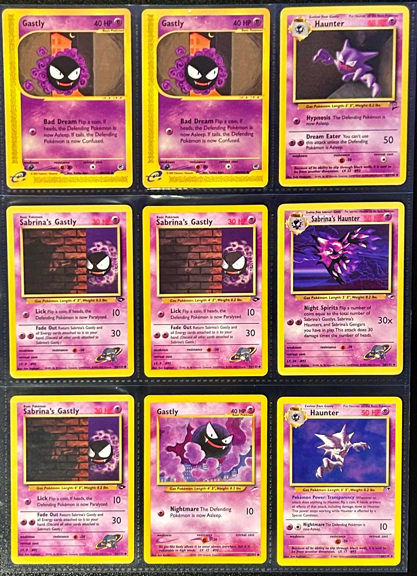 9 Card Gastly Evolution Collection