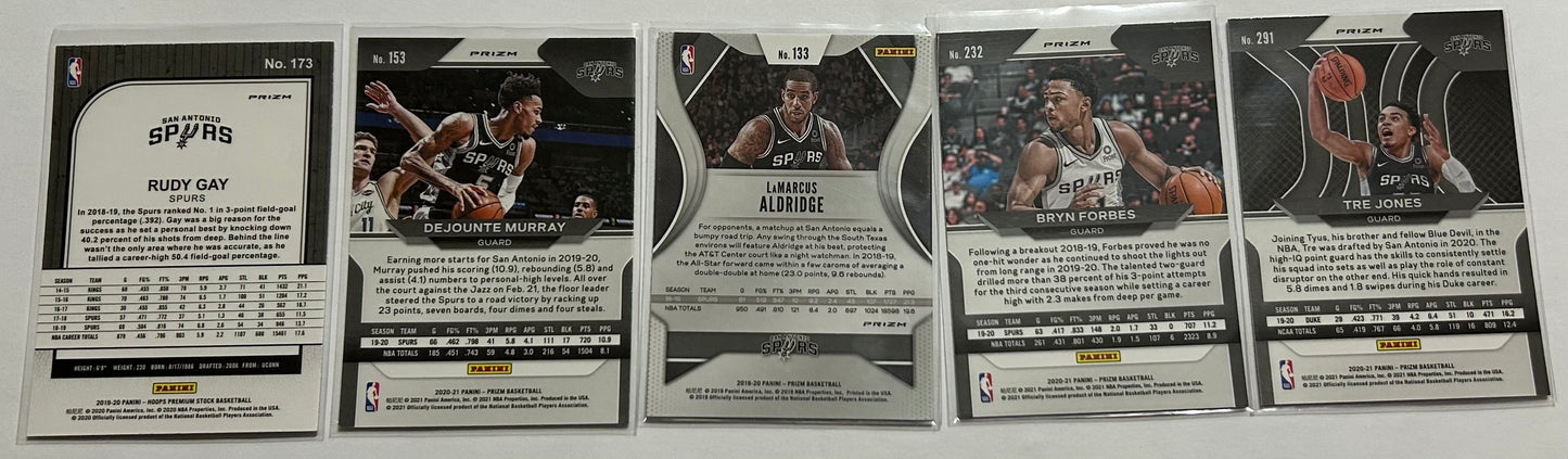 San Antonio Spurs 5 Card Parallel Basketball Lot #2