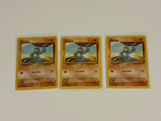 Machop- Base Set (BS) Common 3 card lot LP (Read Description)