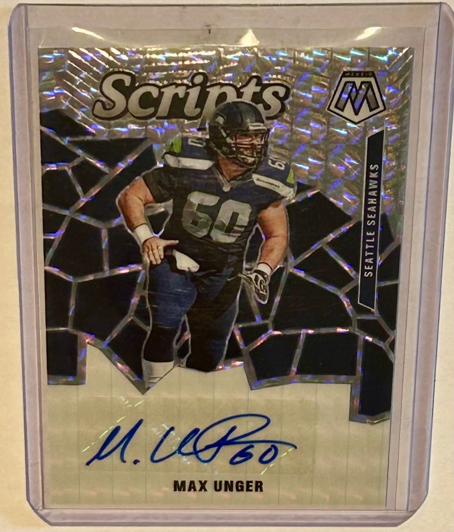 2020 Panini Mosaic Scripts, MAX UNGER Auto, #S34 Seahawks