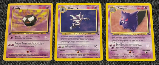 Gastly Evolutions Fossil 3 card lot (FO)