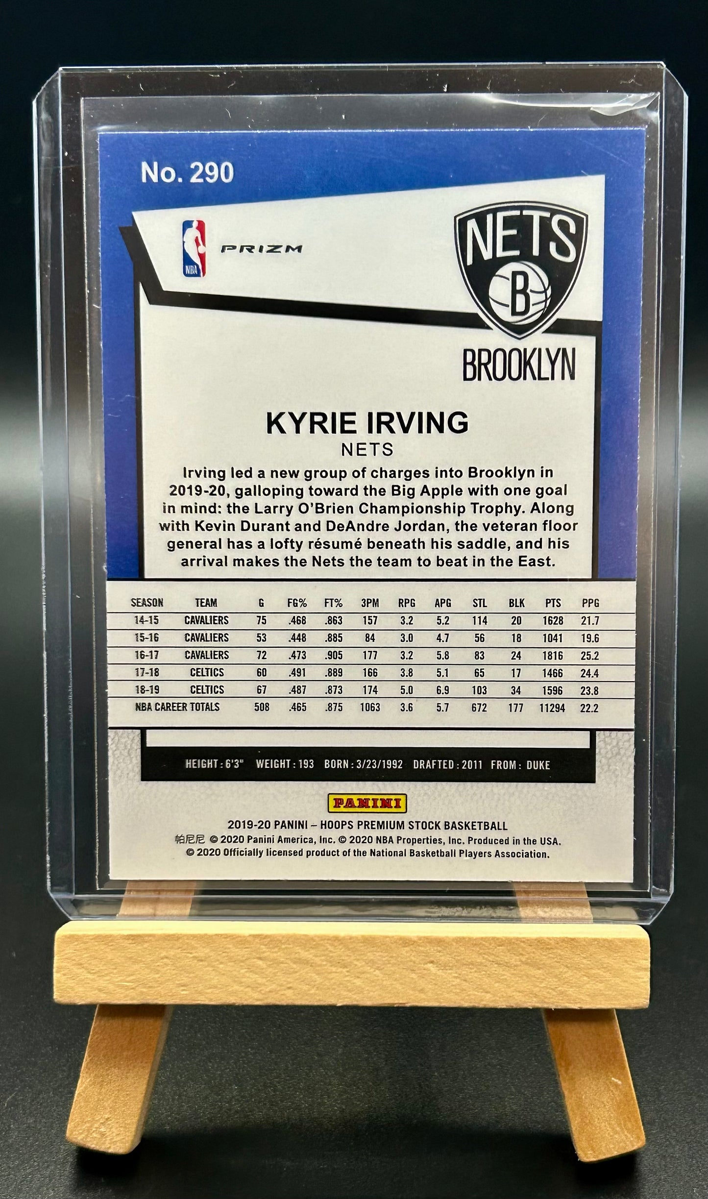 2019-20 Panini NBA Hoops Premium Stock Purple Disco Tribute Kyrie Irving