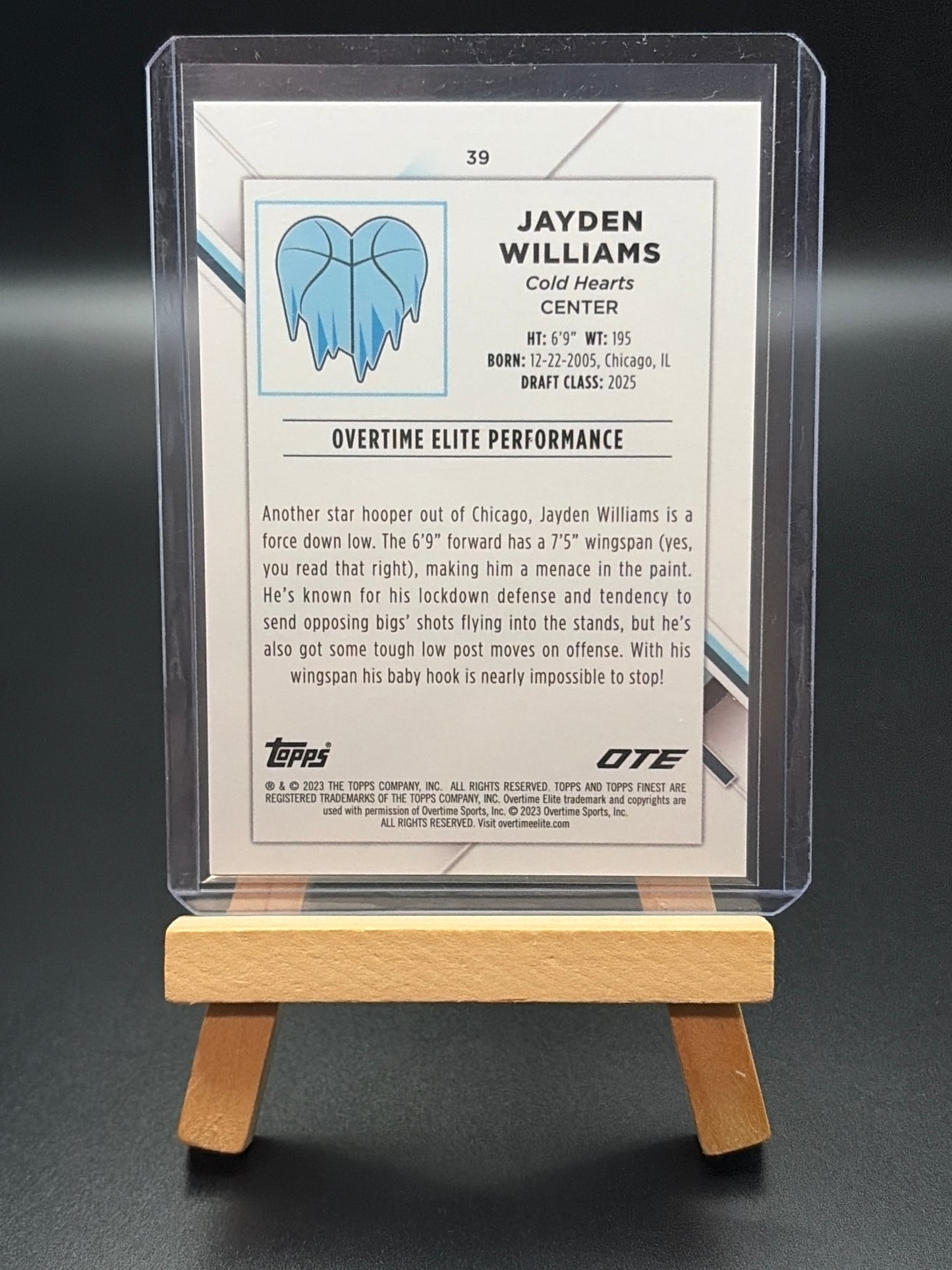 2022 Topps Finest OTE Overtime Elite Pink Prism Refractor /125 Jayden Williams RC