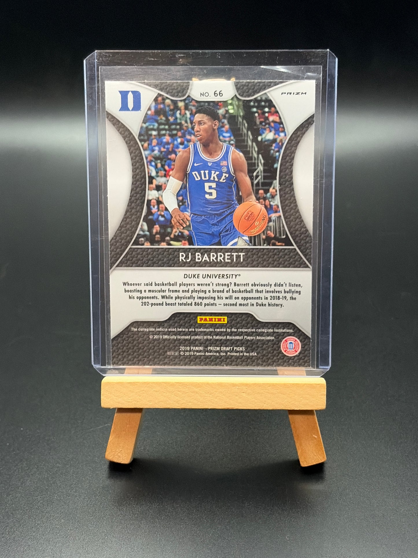 2019 RJ Barrett Silver Prizm Panini Draft Picks Parallel Card